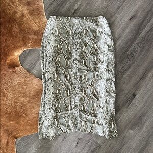 Diane Von Furstenberg Snakeskin Midi Skirt